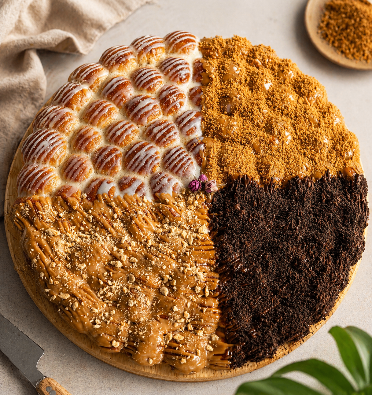 Four flavors of Yemeni honeycomb bread